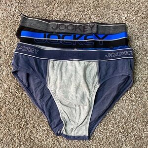 3 Jockey Briefs: Brown, Blue, Navy/Grey